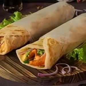 BBQ paratha roll with barbecue filling