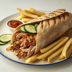 Arabic-style shawarma wrap