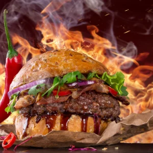 Barbecue-flavored burger