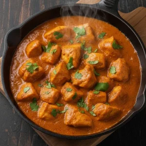 Chicken curry prepared with Indian spices
