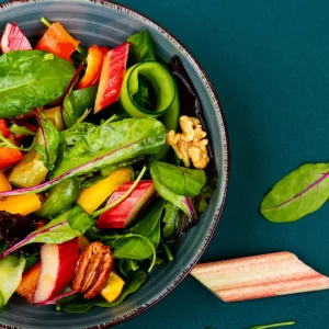 Healthy fitness salad with fresh vegetables