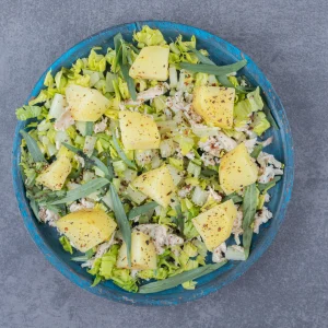 Hawaiian salad with pineapple and ham