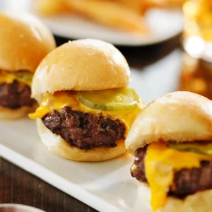Mini chicken cheeseburger