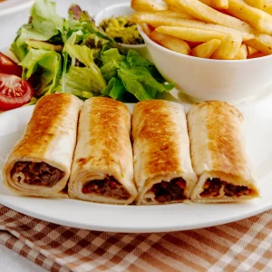 French fries wrapped in a roll