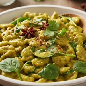 Spinach spätzle noodles
